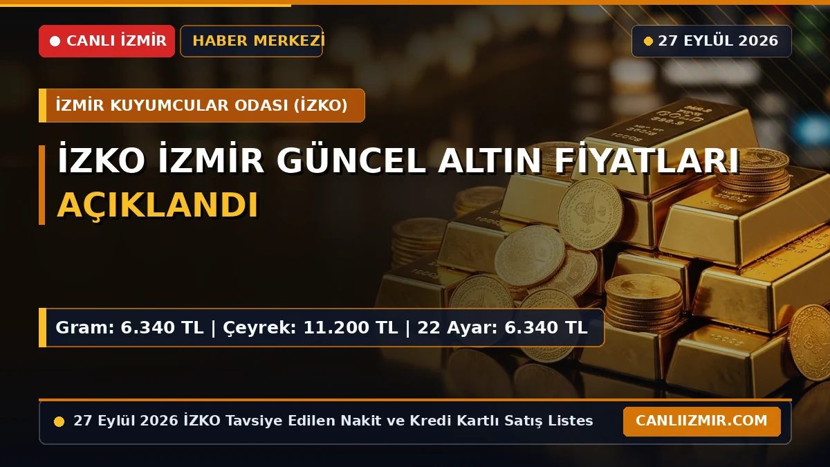 İZKO altın fiyatları 27 Eylül 2026 güncel tablo