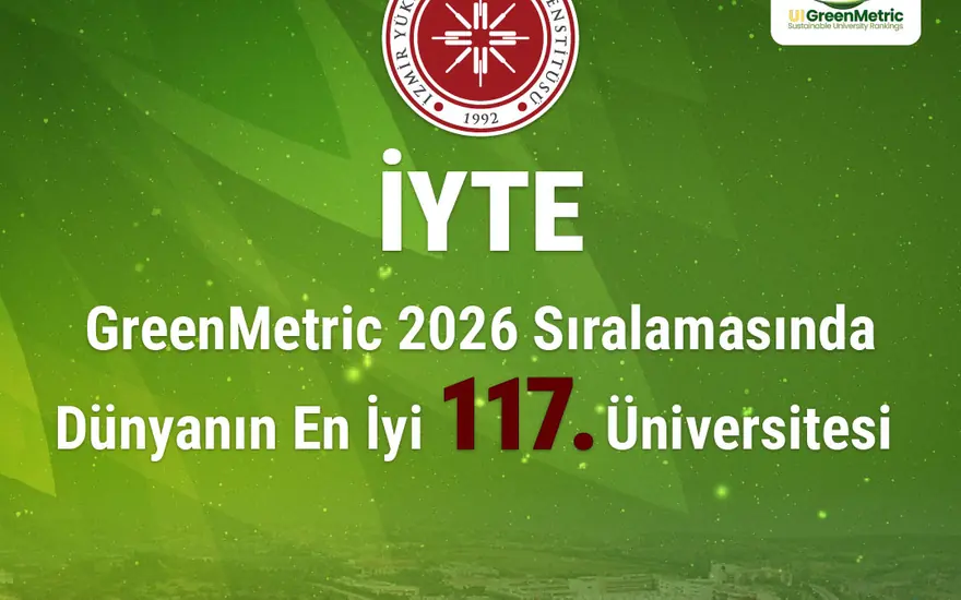 İYTE'nin GreenMetric sıralamasındaki başarısını simgeleyen görsel